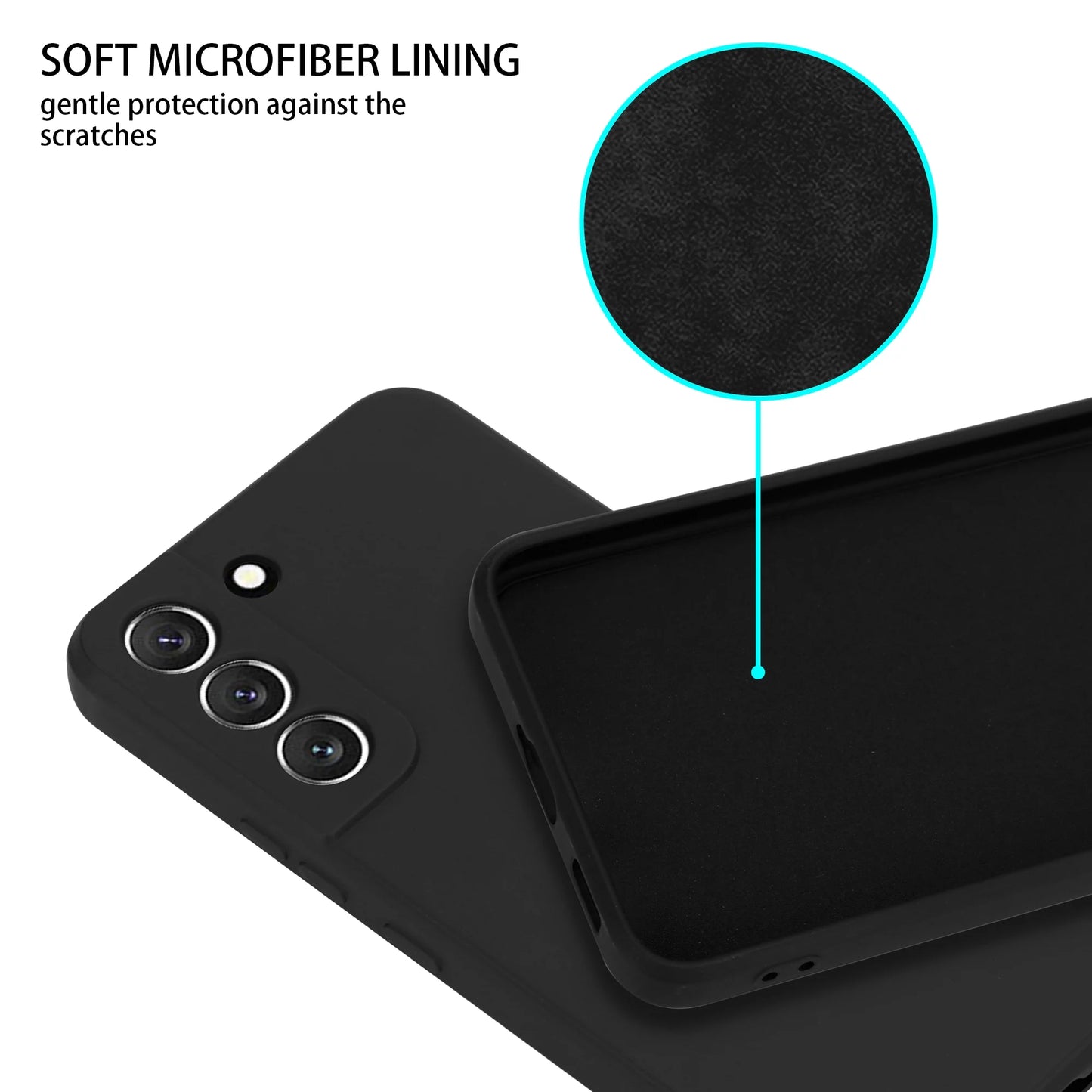 Samsung Galaxy S22 Case Silky Soft Touch, Liquid Silicone Protective Phone Case (Black)