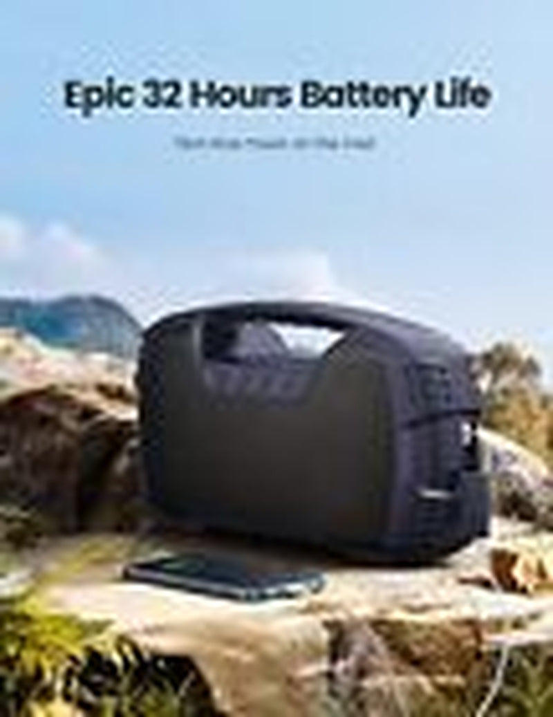 IPX7 Waterproof Bluetooth Speaker, 40W Portable Wireless Speaker, 32H Navy Blue