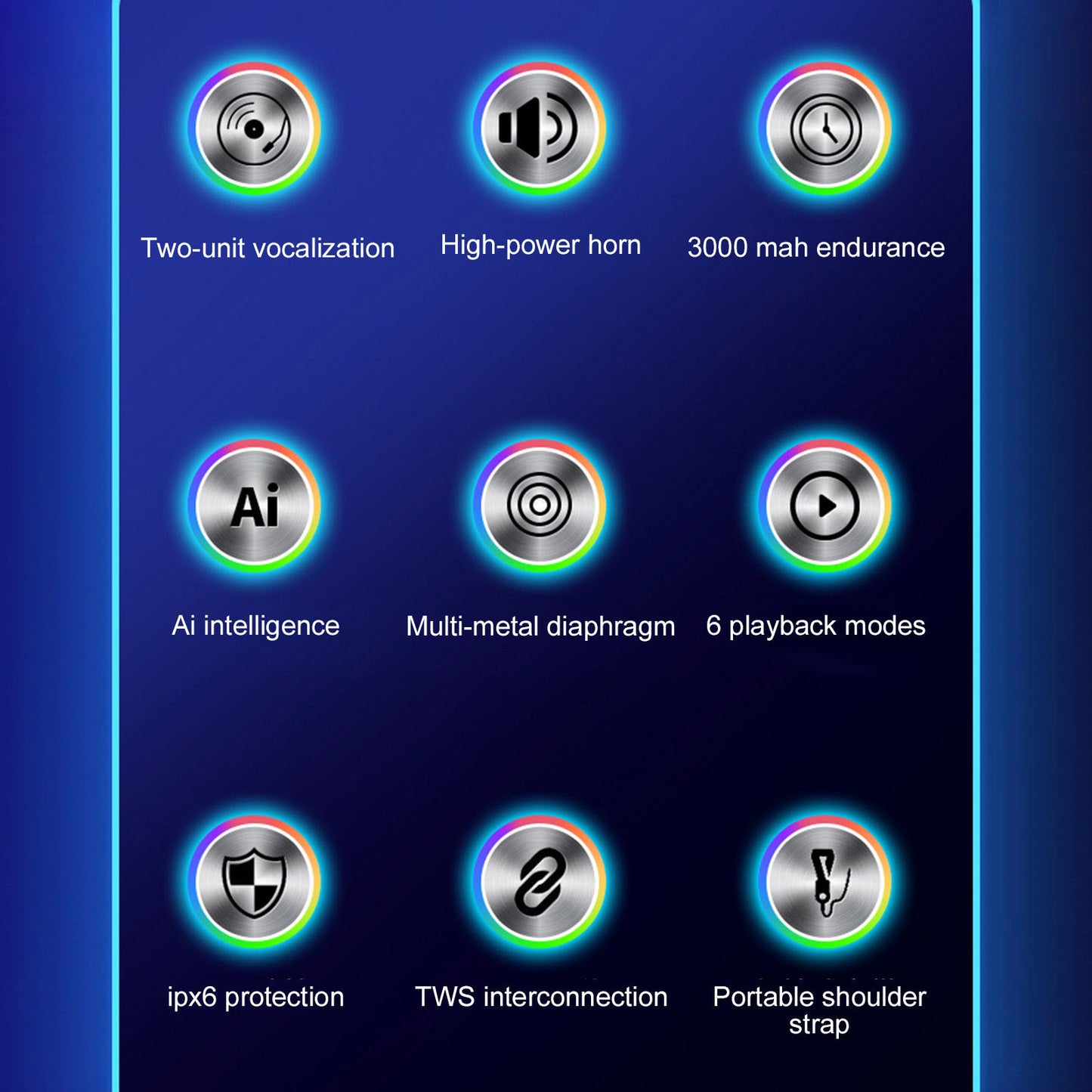 Wireless Smart Bluetooth Speaker High Volume Card Speaker Outdoor RGB Flashing Car Subwoofer Speaker Red