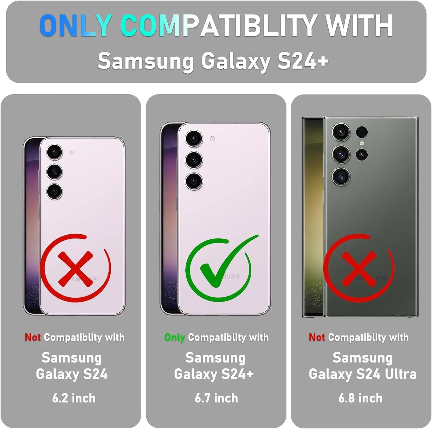 Phone Case Compatible with Magsafe for Samsung Galaxy S24 plus Magnetic Case, Heavy Duty Slim Dual Layer Shockproof Magnetic Case for Samsung Galaxy S24 Plus, Navy