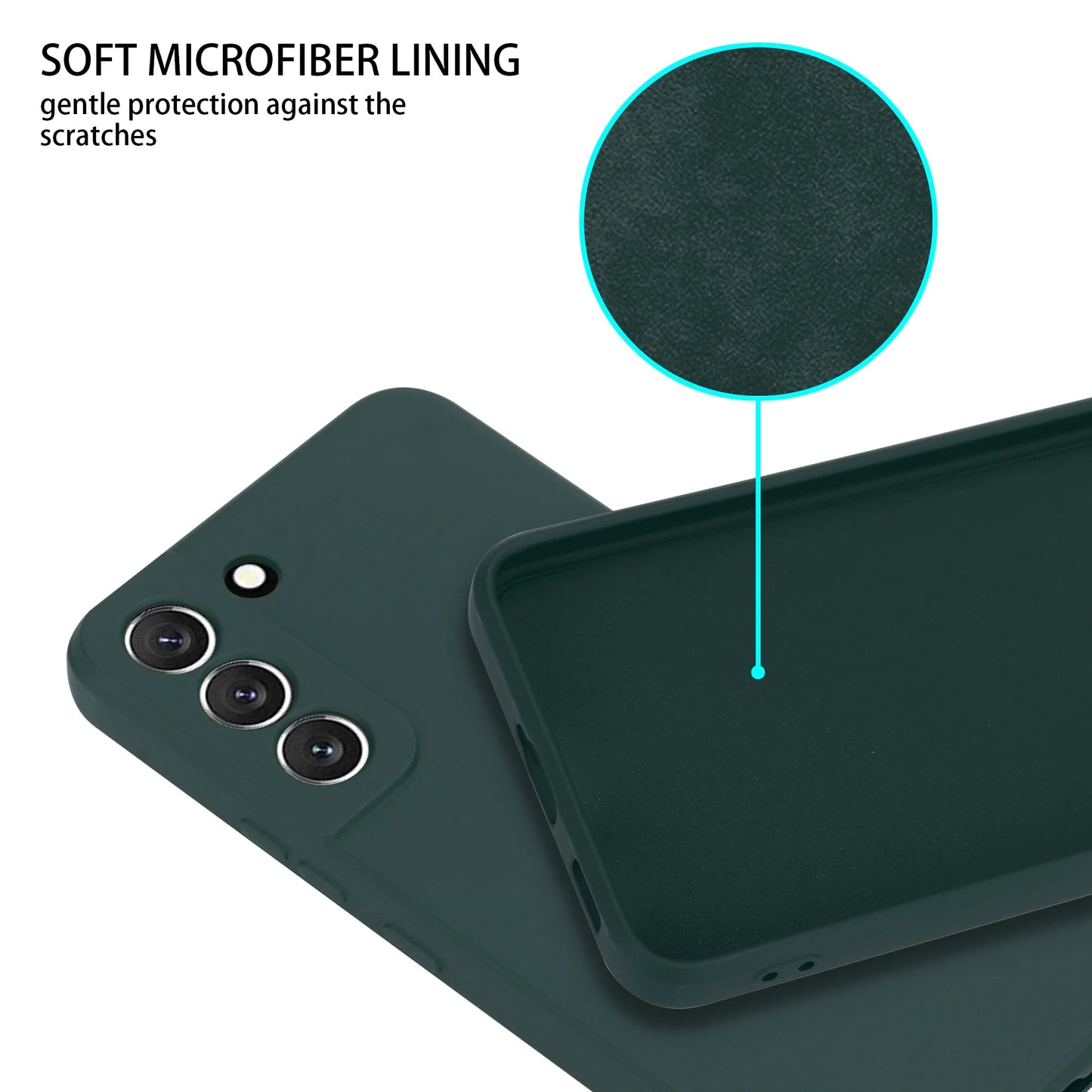 Samsung Galaxy S22 Case Silky Soft Touch, Liquid Silicone Protective Phone Case (Green)