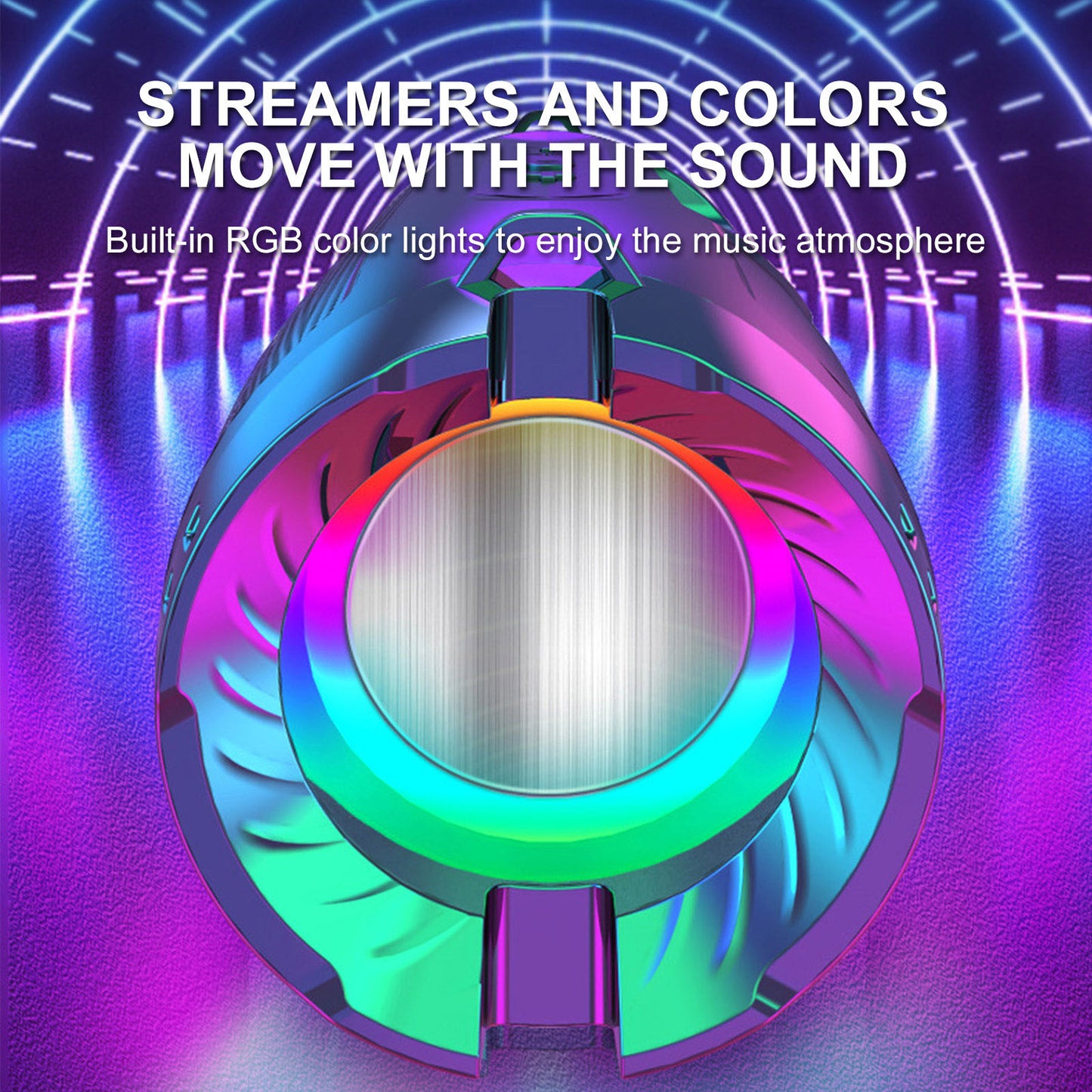 Wireless Smart Bluetooth Speaker High Volume Card Speaker Outdoor RGB Flashing Car Subwoofer Speaker Red