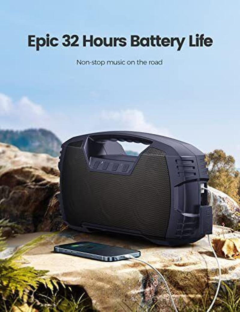 IPX7 Waterproof Bluetooth Speaker, 40W Portable Wireless Speaker, 32H Navy Blue