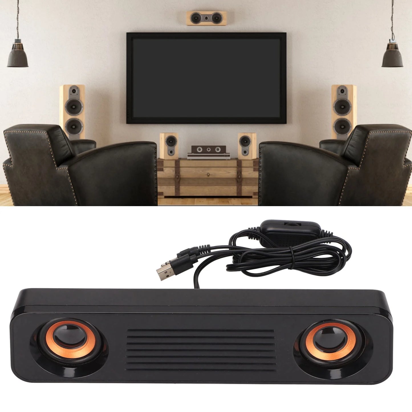 Wired Speaker, Portable Long Speaker Surround Sound for TV for Computer
