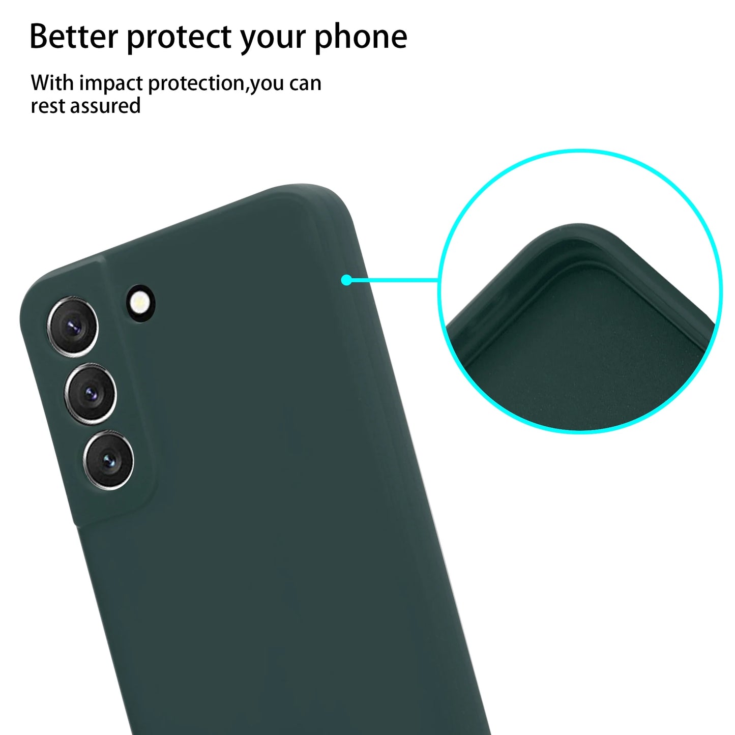 Samsung Galaxy S22 Case Silky Soft Touch, Liquid Silicone Protective Phone Case (Green)