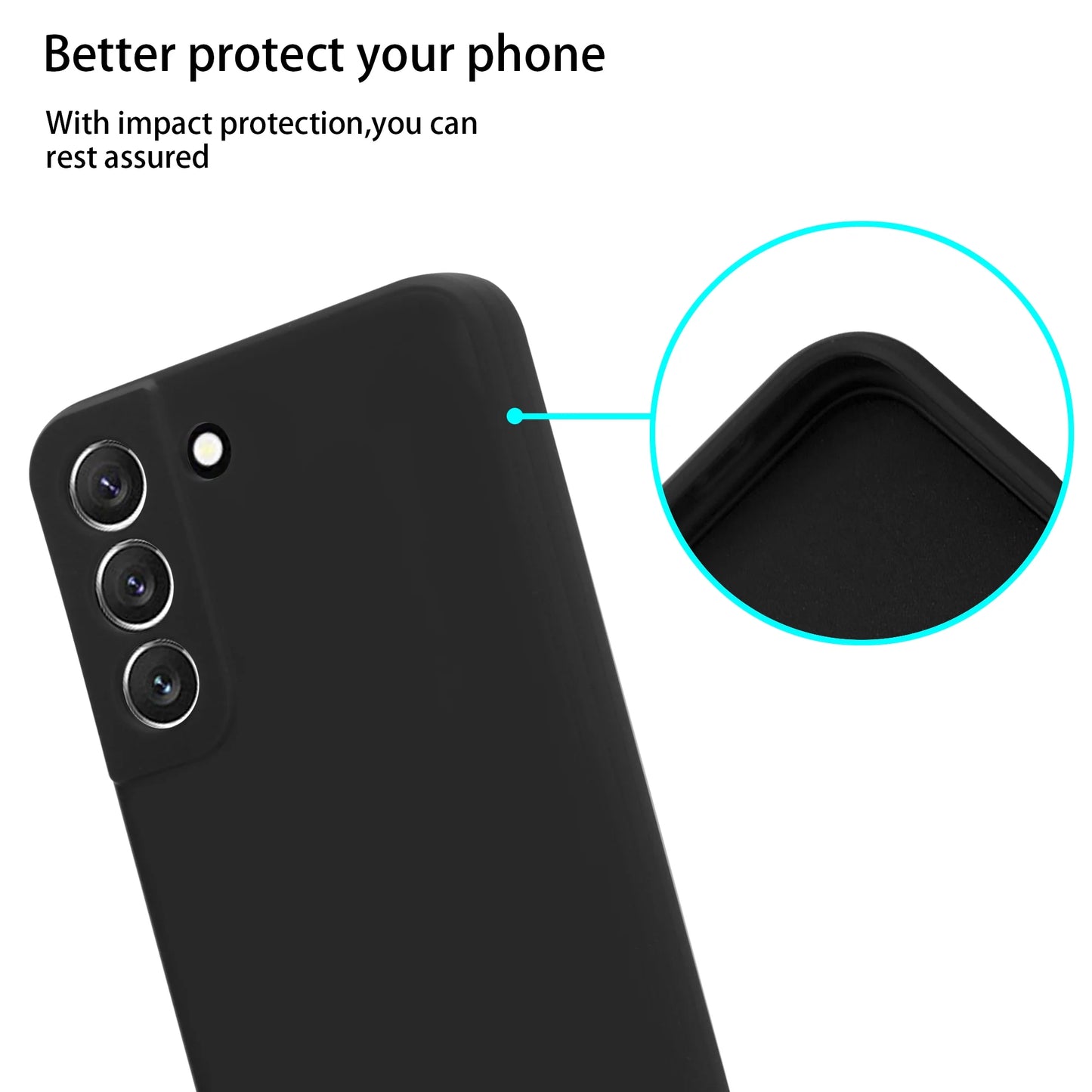 Samsung Galaxy S22 Case Silky Soft Touch, Liquid Silicone Protective Phone Case (Black)