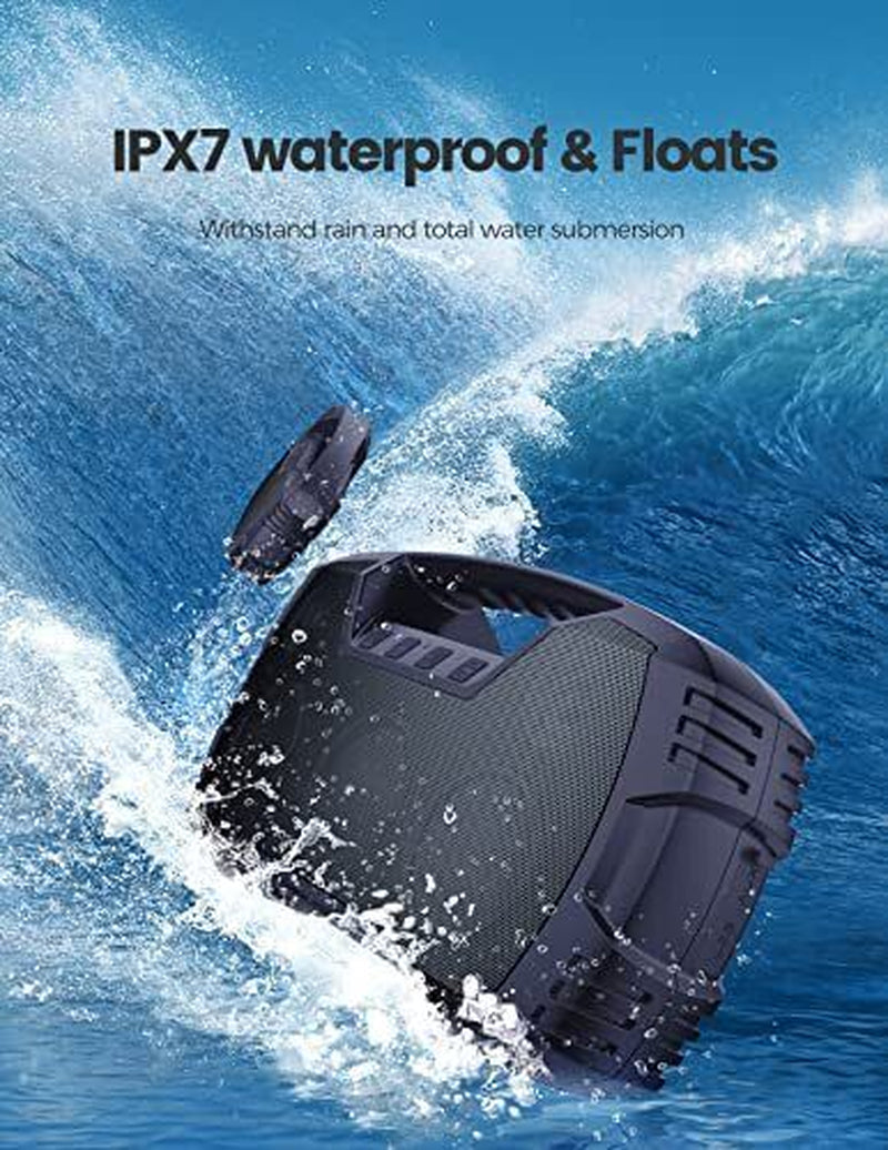 IPX7 Waterproof Bluetooth Speaker, 40W Portable Wireless Speaker, 32H Navy Blue