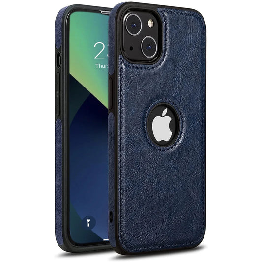 Compatible with Iphone 13 Case Premium Leather TPU Hybrid Case Cover,Navy Blue