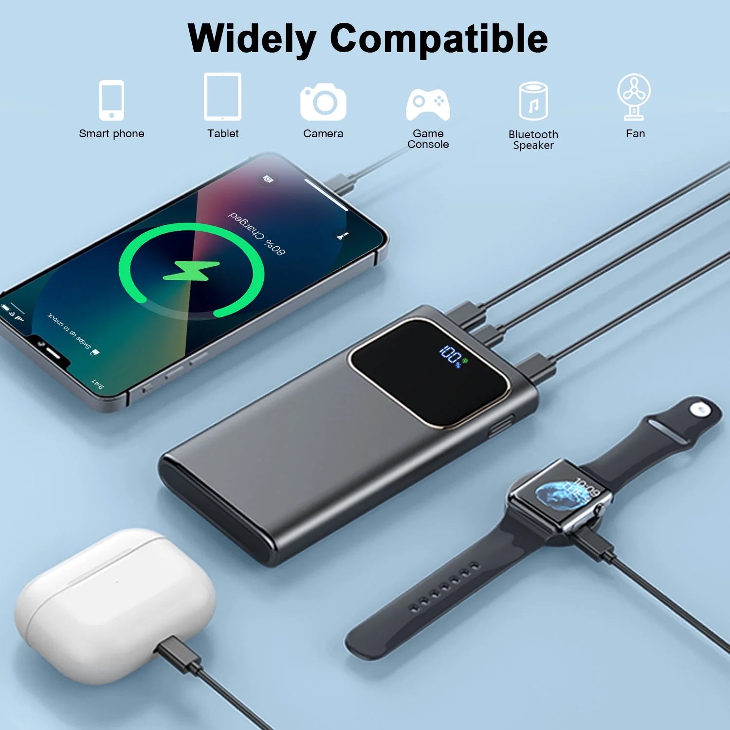 20000Mah Power Bank, Portable Charger, 22.5W Fast Charging Battery Pack with Usb-C/Usb-A Output, LED Digital Display Cell Phone Battery Pack Compatible with Iphone, Android Et